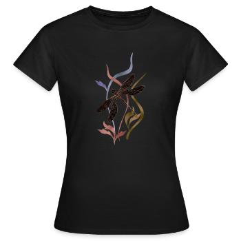 Libelle - Frauen T-Shirt - Schwarz - Vorne - AI Model Female 172 dark (172cm)