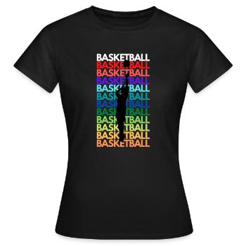 BASKET-BALL. 3 points entrants. - T-shirt Femme - noir - Devant - AI Model Female 172 dark (172cm)
