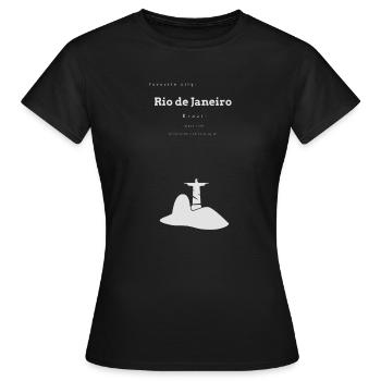 Rio de Janeiro Lieblingsstadt Koordinaten - Frauen T-Shirt - Schwarz - Vorne - AI Model Female 172 dark (172cm)