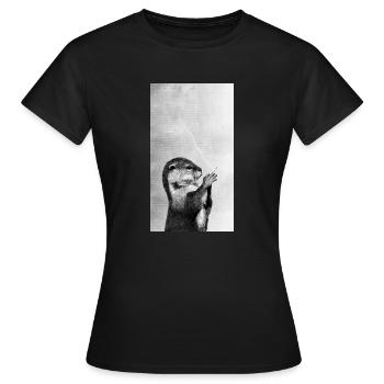 Loutre fumeuse - T-shirt Femme - noir - Devant - AI Model Female 172 dark (172cm)