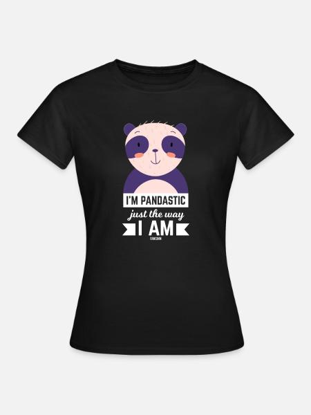 Großer Panda - Frauen T-Shirt - Schwarz