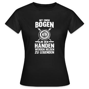 Bogen Bogenschütze Bogensport Bogenschießen - Frauen T-Shirt - Schwarz - Vorne - AI Model Female 172 dark (172cm)