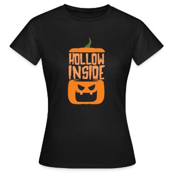 Hollow Inside Pumpkin Pun - Women's T-Shirt - black - Front - AI Model Female 172 dark (172cm)