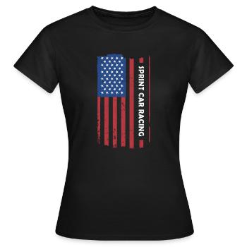 Sport Us Flag Sprint Car Racing - T-shirt Femme - noir - Devant - AI Model Female 172 dark (172cm)