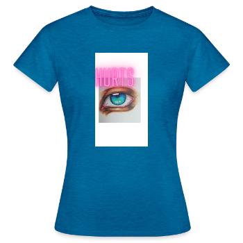 Amour, Relation, Séparation, Larmes, Rêver, Ressentir - T-shirt Femme - bleu saphir antique chiné - Devant - AI Model Female 172 dark (172cm)