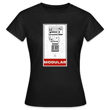 Synthesizer Synth Keyboard Elektronische Musiker - Frauen T-Shirt - Schwarz - Vorne - AI Model Female 172 dark (172cm)