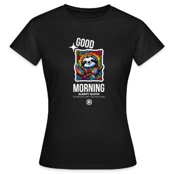 good morning - Women's T-Shirt - black - Front - AI Model Female 172 dark (172cm)