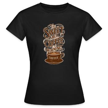 douce odeur du café le matin - T-shirt Femme - noir - Devant - AI Model Female 172 dark (172cm)