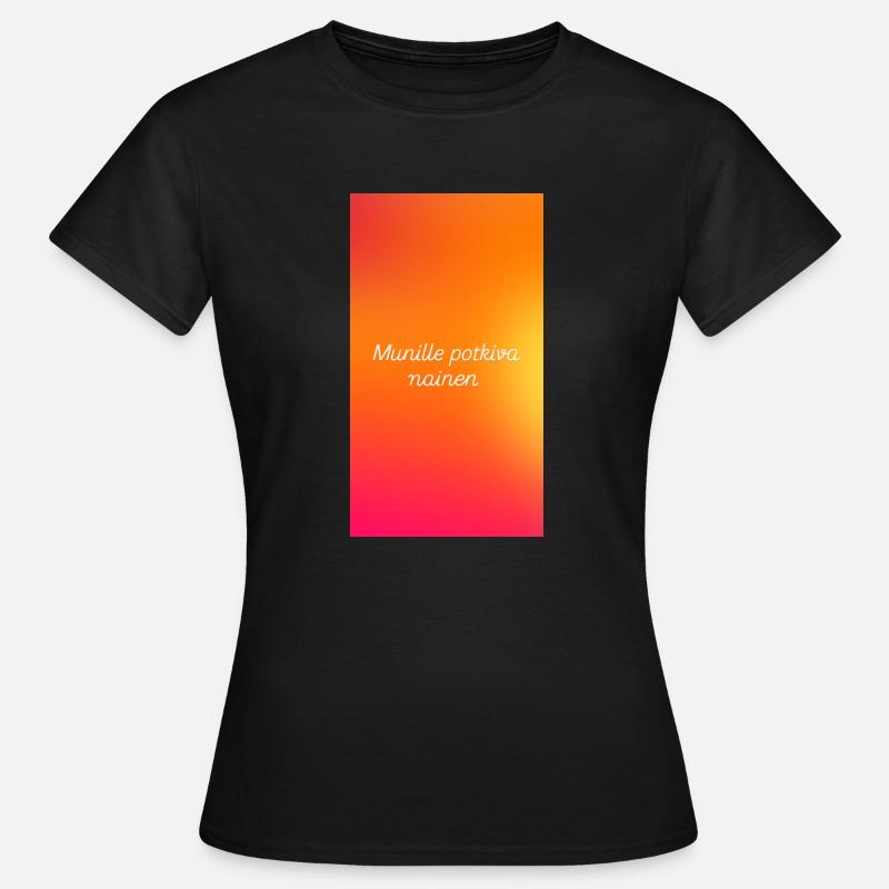 Frau tritt Eier - Frauen T-Shirt - Schwarz