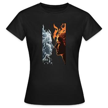 VIBRATIONS DE L’ÂME SŒUR - T-shirt Femme - noir - Devant - AI Model Female 172 dark (172cm)