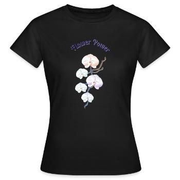 flower power - T-shirt Femme - noir - Devant - AI Model Female 172 dark (172cm)