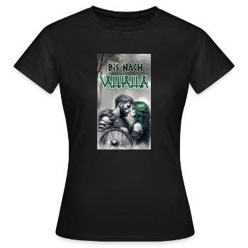 bis nach Walhalla - Frauen T-Shirt - Schwarz - Vorne - AI Model Female 172 dark (172cm)