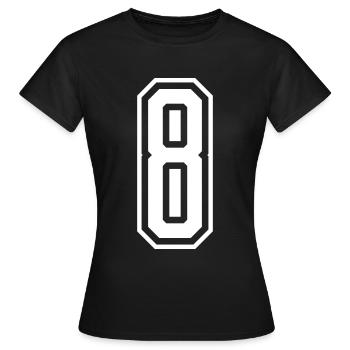 8 Numéro de numéro - T-shirt Femme - noir - Devant - AI Model Female 172 dark (172cm)