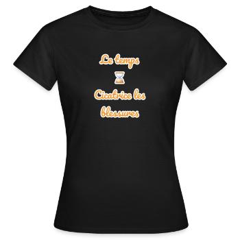 Time - Women's T-Shirt - black - Front - AI Model Female 172 dark (172cm)