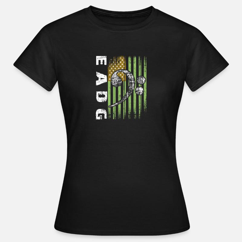 Notes de basse EADG avec drapeau américain - T-shirt Femme - noir