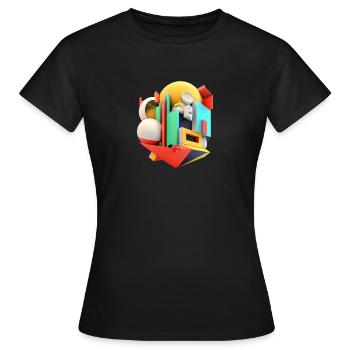 .3D - Women's T-Shirt - black - Front - AI Model Female 172 dark (172cm)
