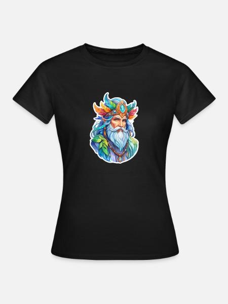 Druide Wasserfarben - Frauen T-Shirt - Schwarz