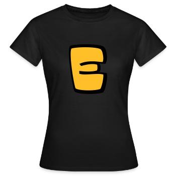 Alphabet E - T-shirt Femme - noir - Devant - AI Model Female 172 dark (172cm)