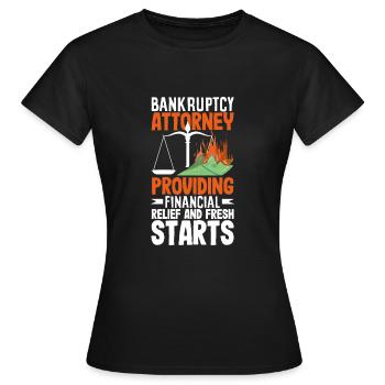 Avocat en faillite: fournir un soulagement financier - T-shirt Femme - noir - Devant - AI Model Female 172 dark (172cm)