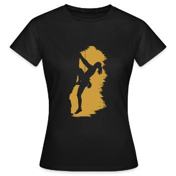 escalade fille grimpeuse un roccher - T-shirt Femme - noir - Devant - AI Model Female 172 dark (172cm)