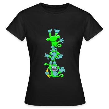 Ne donne pas de sucre au singe vert néon! - T-shirt Femme - noir - Devant - AI Model Female 172 dark (172cm)