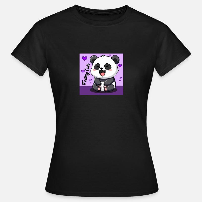 Panda - Feeling Cute - Women's T-Shirt - black