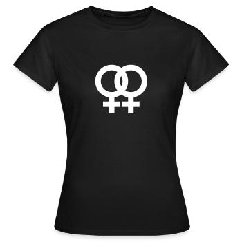 lesbian sign - T-shirt Femme - noir - Devant - AI Model Female 172 dark (172cm)
