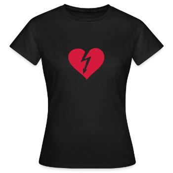 Blitz Herz - Frauen T-Shirt - Schwarz - Vorne - AI Model Female 172 dark (172cm)