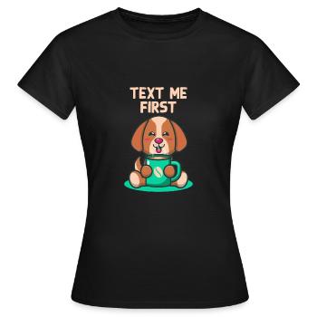 Écrivez-moi le premier patron introverti - T-shirt Femme - noir - Devant - AI Model Female 172 dark (172cm)