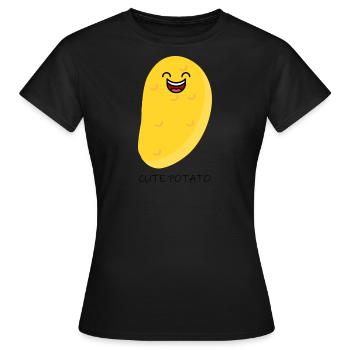 cute potato - Women's T-Shirt - black - Front - AI Model Female 172 dark (172cm)