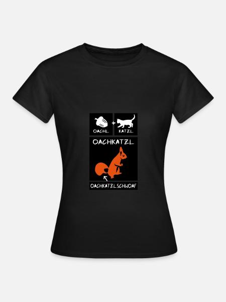 Eichhörnchen - Oachkatzlschwoaf - Frauen T-Shirt - Schwarz