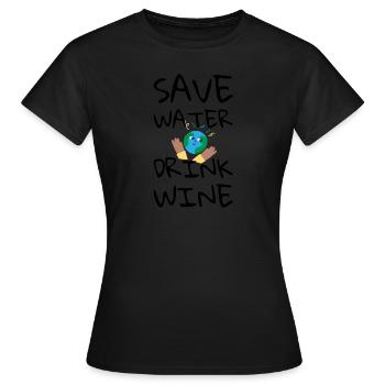 Save Water, Drink Wine - Women's T-Shirt - black - Front - AI Model Female 172 dark (172cm)