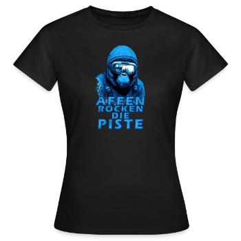 Ski Affen rocken die Piste - witzig Männer - Frauen T-Shirt - Schwarz - Vorne - AI Model Female 172 dark (172cm)