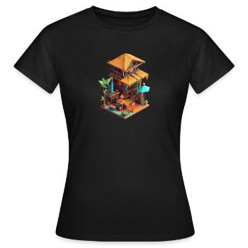 Tiki Bar - Women's T-Shirt - black - Front - AI Model Female 172 dark (172cm)