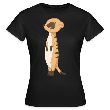 Sweet meerkat mongoose - Women's T-Shirt - black - Front - AI Model Female 172 dark (172cm)