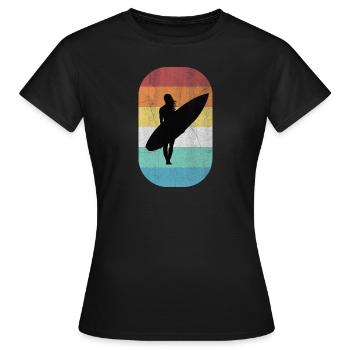 Surfergirl - Frauen T-Shirt - Schwarz - Vorne - AI Model Female 172 dark (172cm)