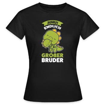 Großer Bruder Dinosaurier Grosser Bruder Geschenk - Frauen T-Shirt - Schwarz - Vorne - AI Model Female 172 dark (172cm)