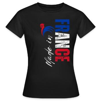 Fabriqué en France, j’adore la France - T-shirt Femme - noir - Devant - AI Model Female 172 dark (172cm)