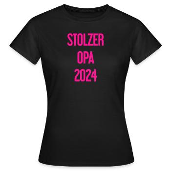 Stolzer Opa 2024 – Perfekt für frischgebackene Opa - Frauen T-Shirt - Schwarz - Vorne - AI Model Female 172 dark (172cm)