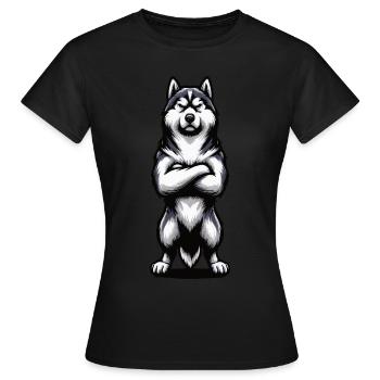 Husky Husky Propriétaire Husky Propriétaire Husky Propriétaire Husky Lovers - T-shirt Femme - noir - Devant - AI Model Female 172 dark (172cm)
