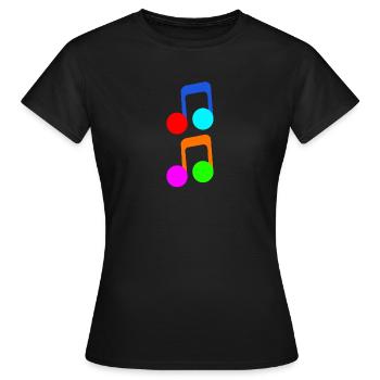 Colorful musical notes musical notes music - Women's T-Shirt - black - Front - AI Model Female 172 dark (172cm)