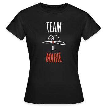 Team du Marié - T-shirt Femme - noir - Devant - AI Model Female 172 dark (172cm)