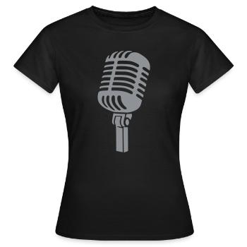 Microphone Singer Microphone Musician Music - Women's T-Shirt - black - Front - AI Model Female 172 dark (172cm)