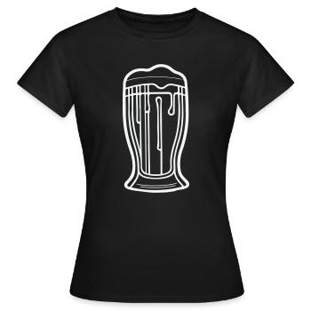 Beer Minimal : L’art de boire - T-shirt Femme - noir - Devant - AI Model Female 172 dark (172cm)
