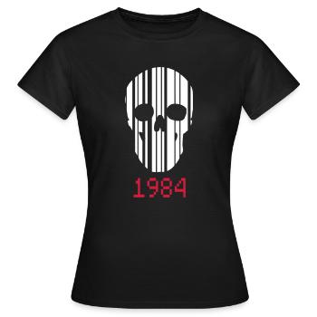 barcode Schädel 1984 - Frauen T-Shirt - Schwarz - Vorne - AI Model Female 172 dark (172cm)