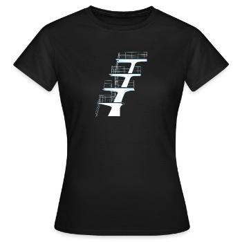 tour de plongée piscine extérieure - T-shirt Femme - noir - Devant - AI Model Female 172 dark (172cm)