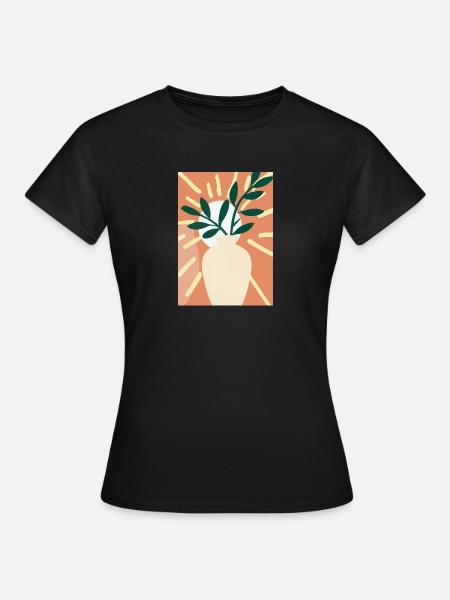 Florale Blumenformen - Frauen T-Shirt - Schwarz