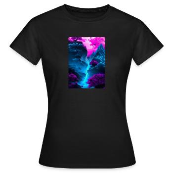 Mystischer Wasserfall - Frauen T-Shirt - Schwarz - Vorne - AI Model Female 172 dark (172cm)