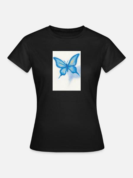 Blauer Schmetterling - Frauen T-Shirt - Schwarz