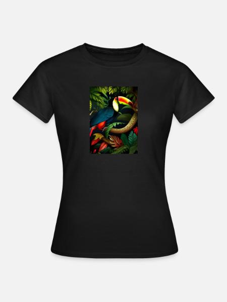 Dschungel-Tukan - Frauen T-Shirt - Schwarz